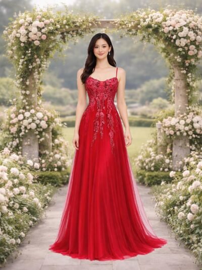 Custom Made Beaded Evening Gown