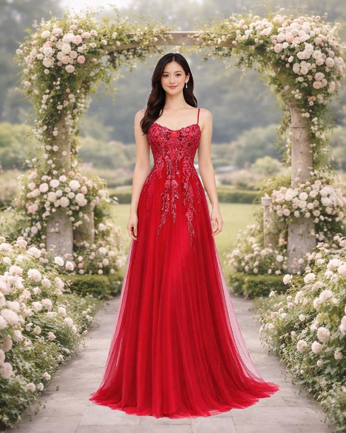 Custom Made Beaded Evening Gown