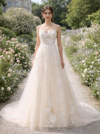 Custom Made Embroidery Bridal Gown