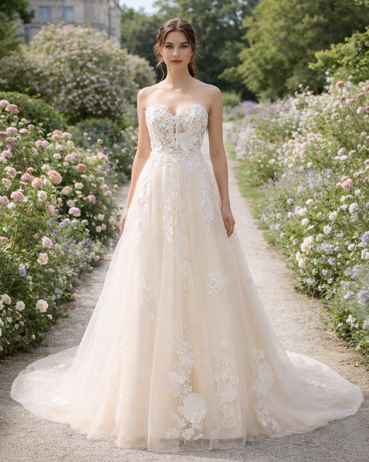 Custom Made Embroidery Bridal Gown