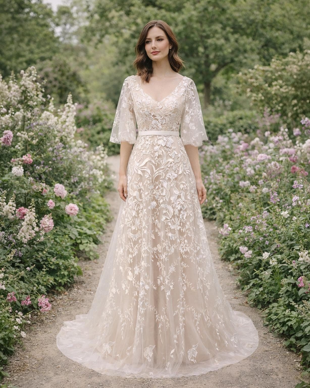 Custom Made Embroidery Bridal Gown