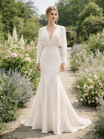 Custom Made Satin Bridal Gown