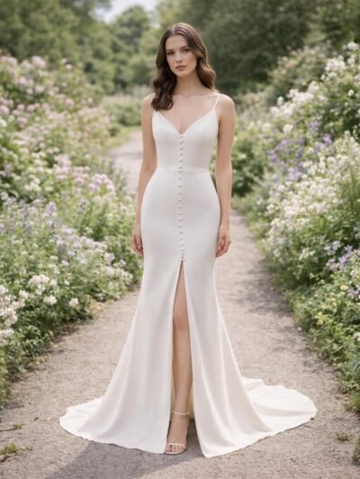 Custom Made Satin Bridal Gown