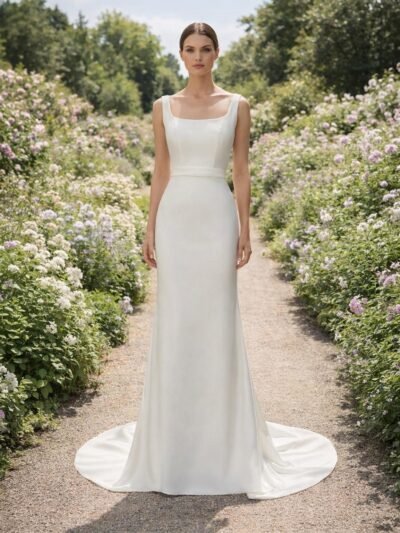 Custom Made Satin Bridal Gown