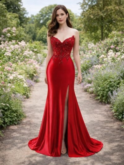 Custom Made Satin Evening Gown