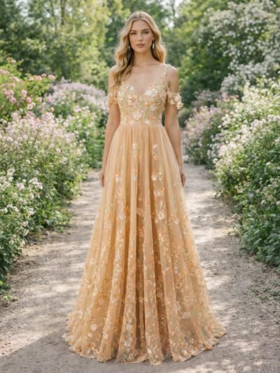 Custom Made Satin Evening Gown