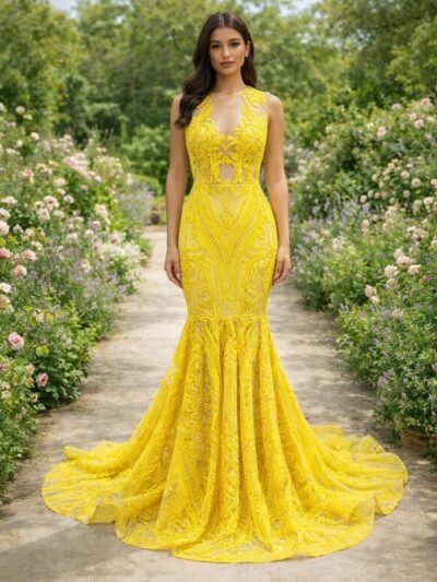 Custom Made Satin Evening Gown