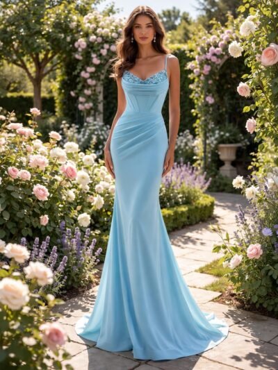 Custom Made Satin Evening Gown