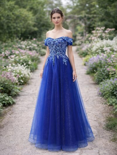 Custom Embroidery Evening Gown