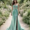 Custom Made Satin Evening Gown