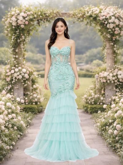 Custom Made Satin Evening Gown