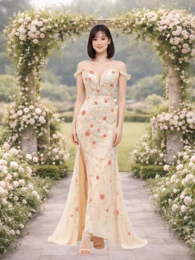 Custom Made Satin Evening Gown