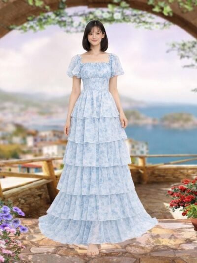 Custom Made Chiffon Evening Gown