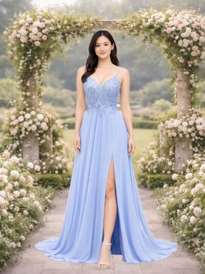 Custom Made Satin Evening Gown