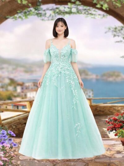 Custom Made Crystal Evening Gown