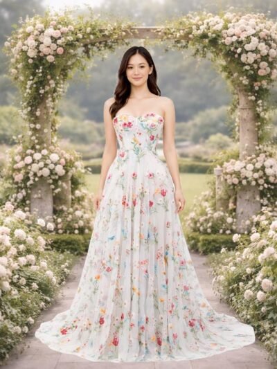 Custom Made Embroidery Bridal Gown