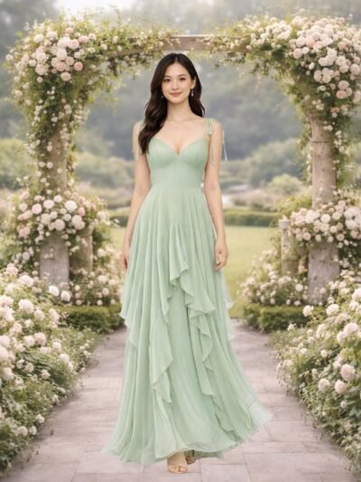 Custom Made Chiffon Evening Gown