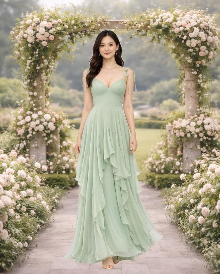 Custom Made Chiffon Evening Gown