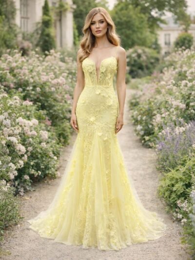 Custom Made Satin Evening Gown