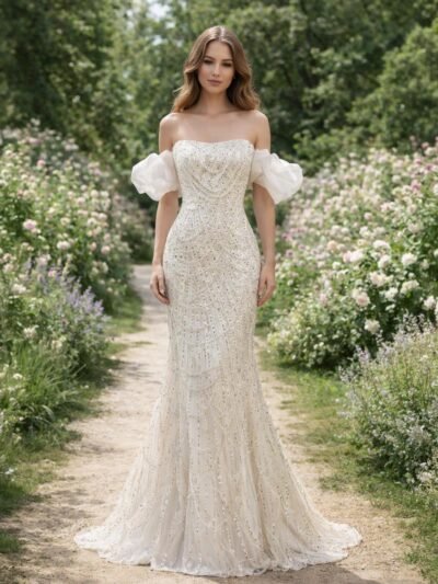 Custom Made Beaded Bridal Gown