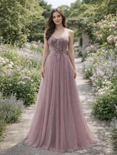 Custom Made Crystal Evening Gown