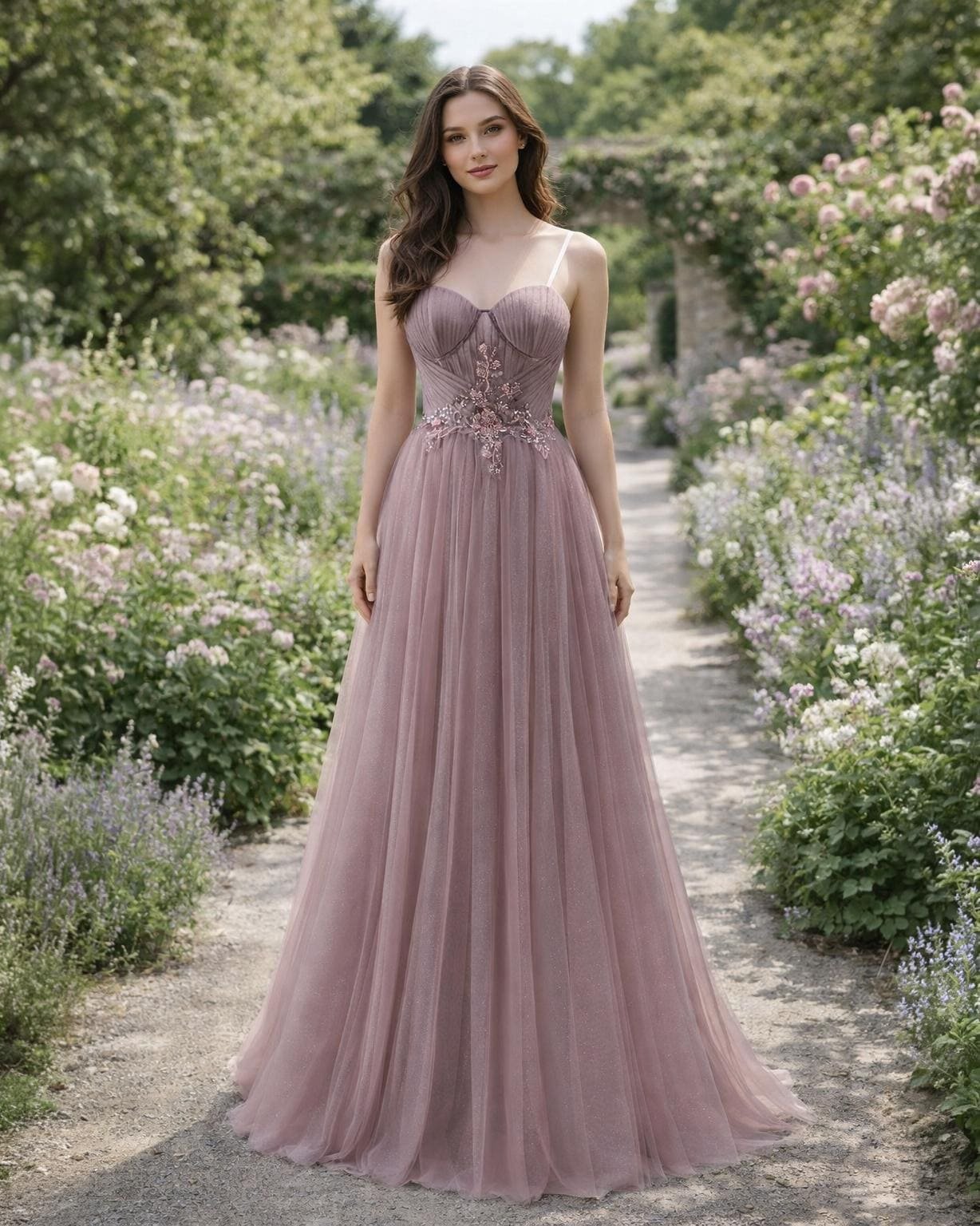 Custom Made Crystal Evening Gown