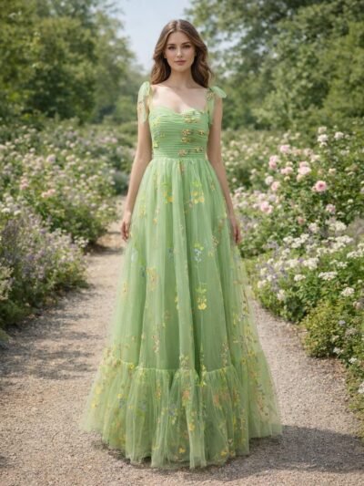 Custom Made Satin Evening Gown