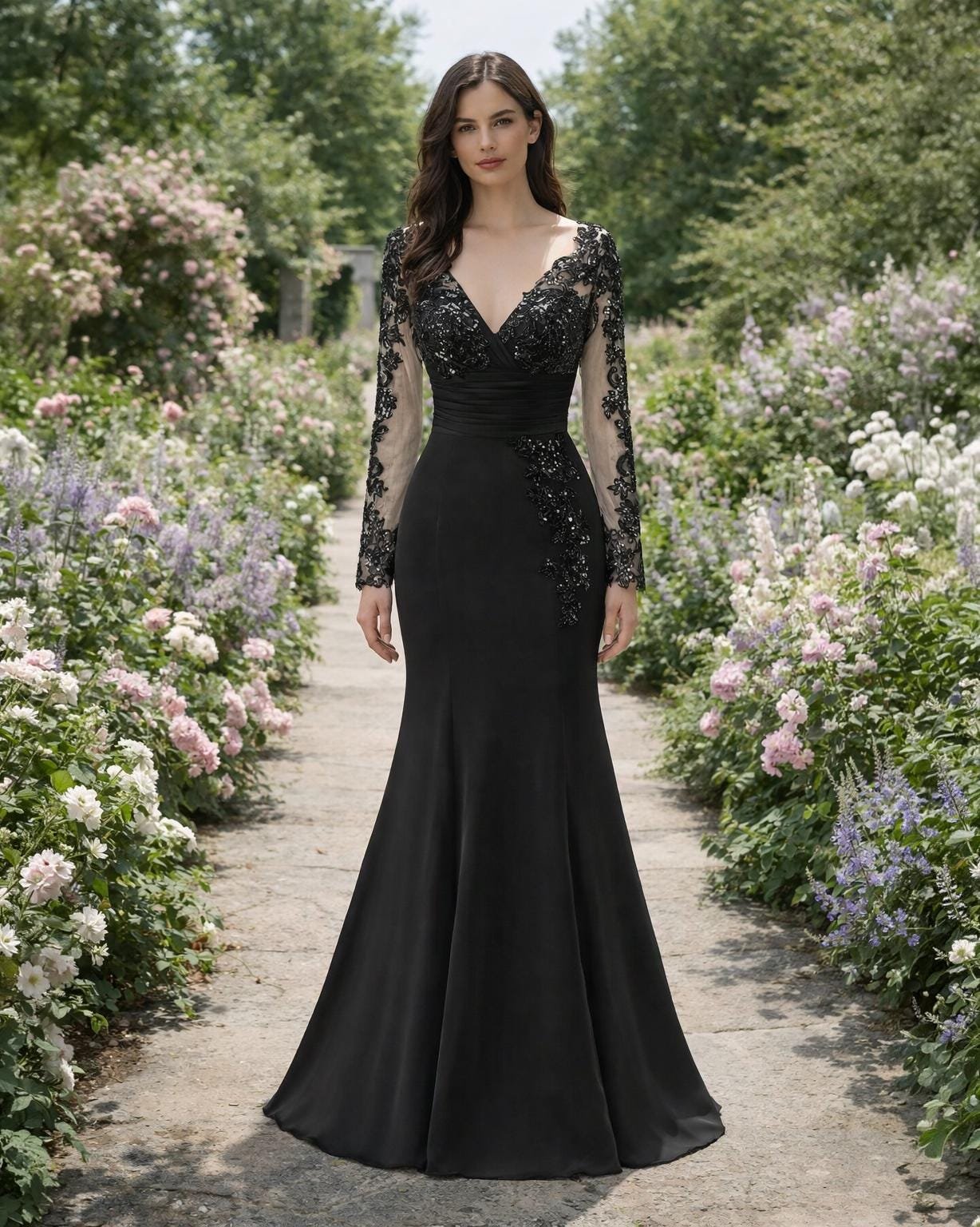 Custom Made Satin Evening Gown