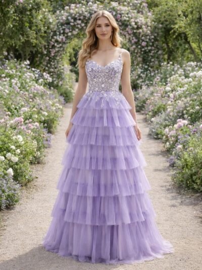 Custom Made Tulle Evening Gown