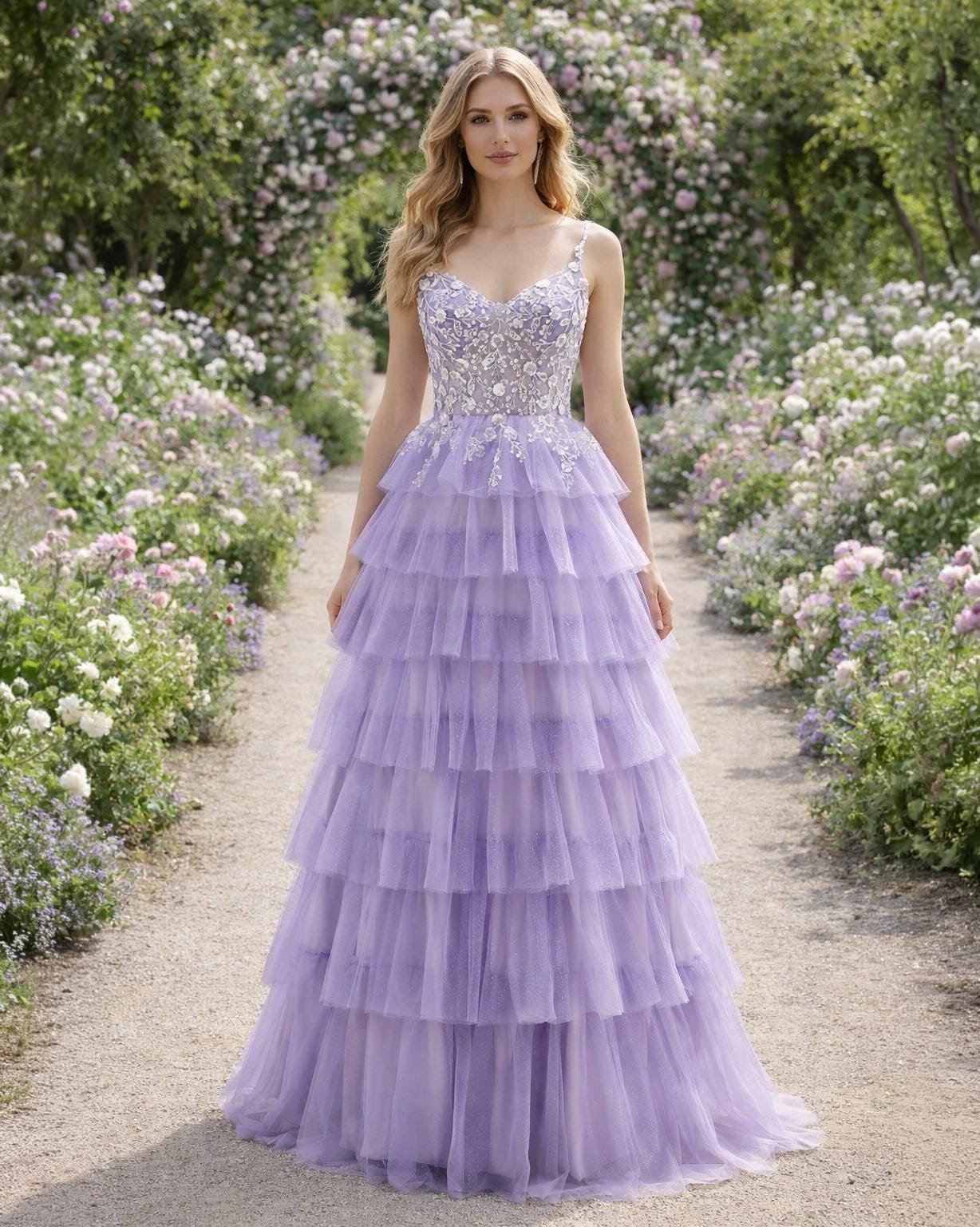 Custom Made Tulle Evening Gown