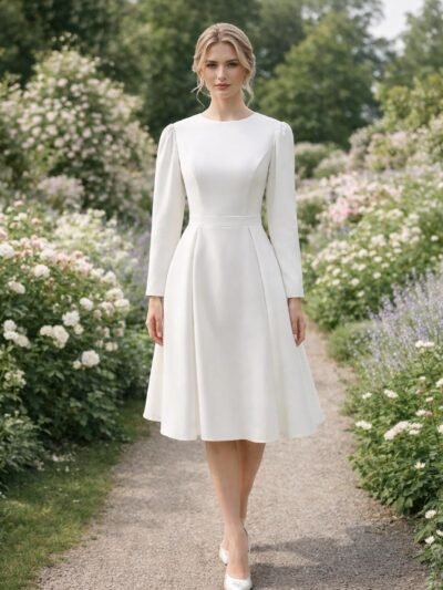 White Wedding Dress Sleek Minimalism