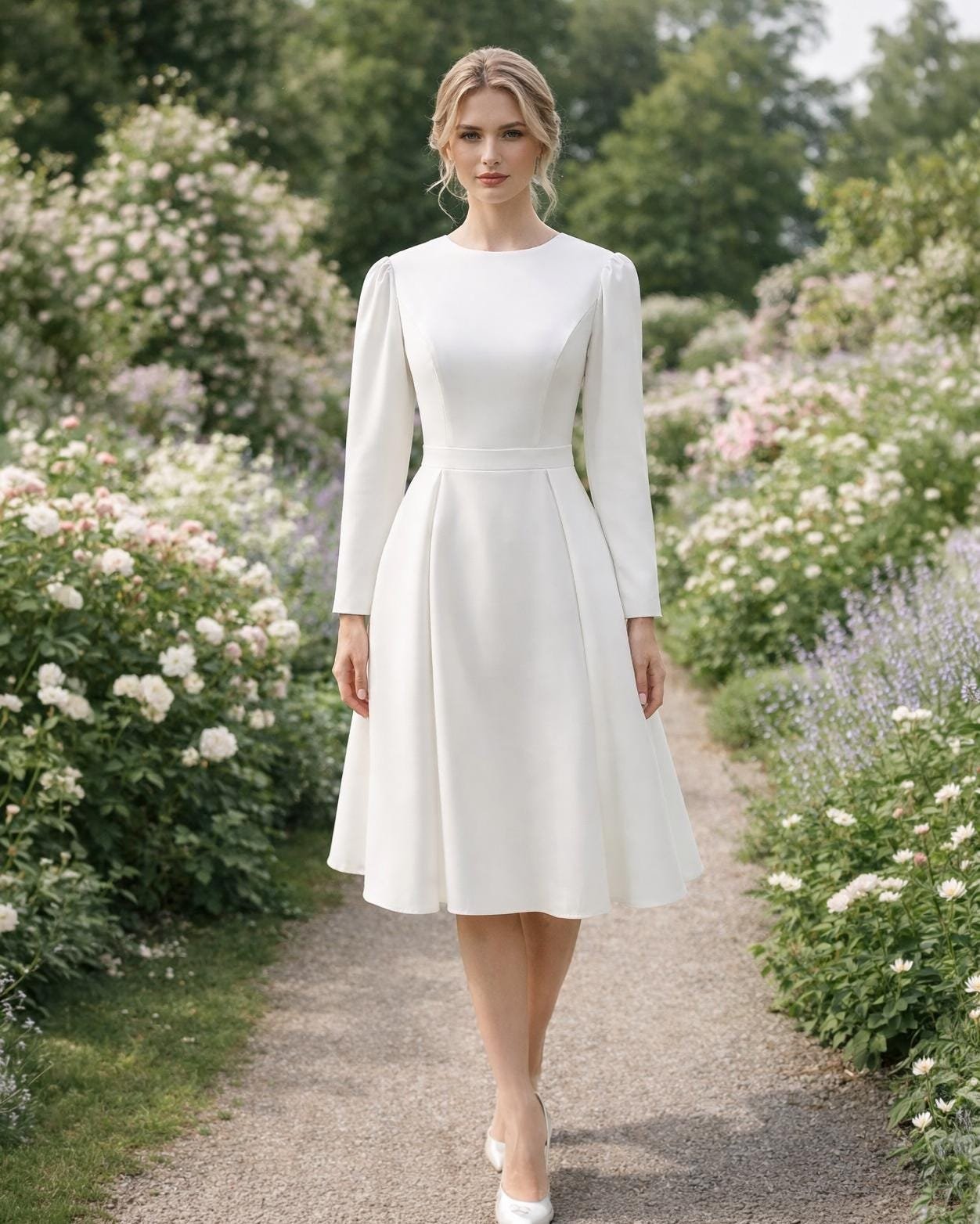 White Wedding Dress Sleek Minimalism