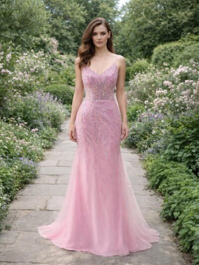 Custom Made Satin Evening Gown