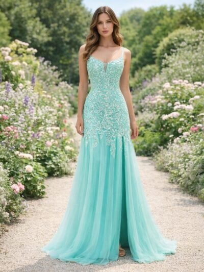 Custom Made Satin Evening Gown