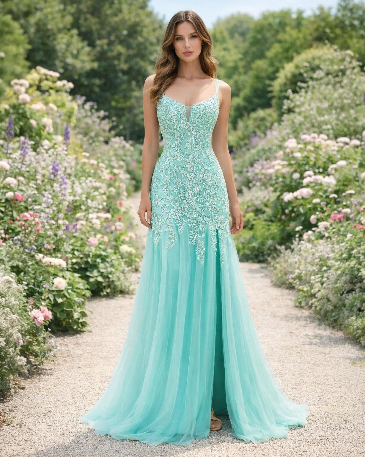 Custom Made Satin Evening Gown