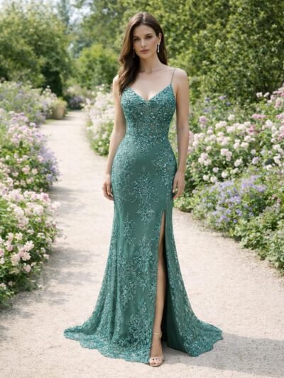 Custom Made Satin Evening Gown
