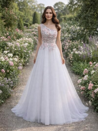 Custom Made Embroidery Evening Gown