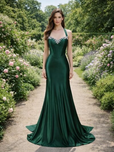 Custom Made Satin Evening Gown