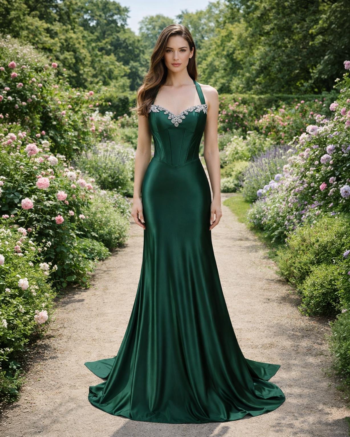 Custom Made Satin Evening Gown