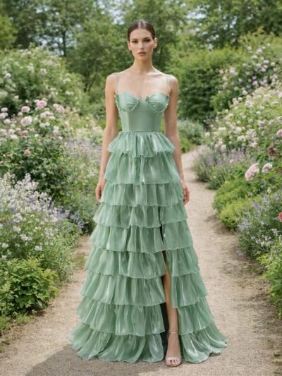 Custom Made Organza Evening Gown
