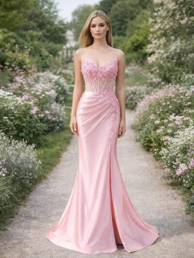 Custom Made Embroidery Evening Gown