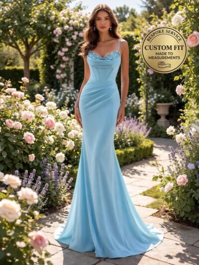 Blue Prom Dress 2026 Glitter Maximalism