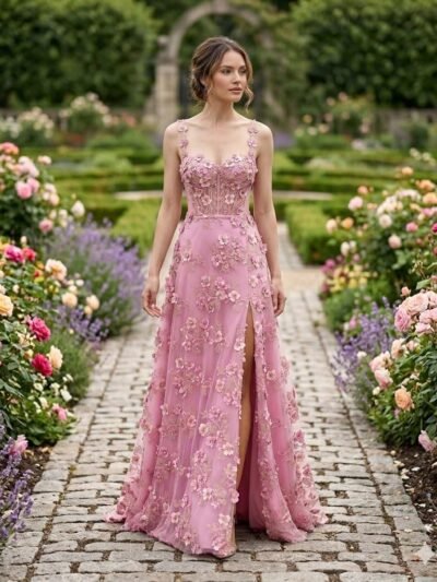 Custom Made Beaded Evening Gown