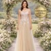 Champagne Prom Dress 3D Floral Appl
