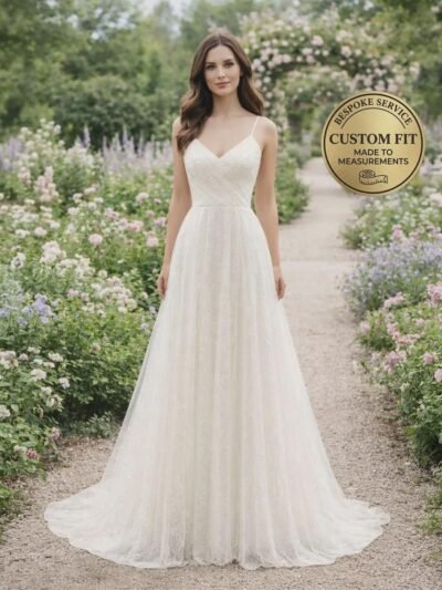 White Wedding Dress Glitter Maximalism