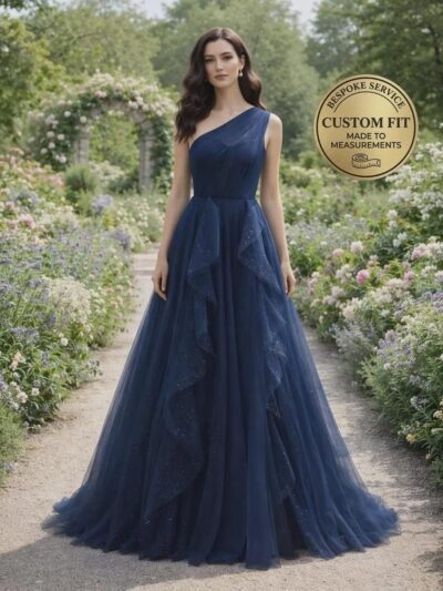 Navy Prom Dress 2026 Glitter Maximalism