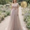 Blush Wedding Dress Glitter Maximalism