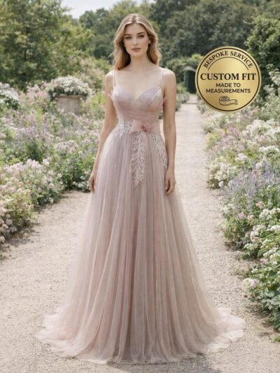 Blush Wedding Dress Glitter Maximalism