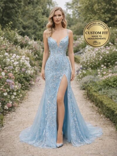 Blue Prom Dress 2026 Glitter Maximalism