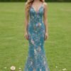 Custom Made Embroidery Evening Gown